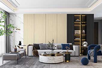 菏泽轻奢风格-客厅